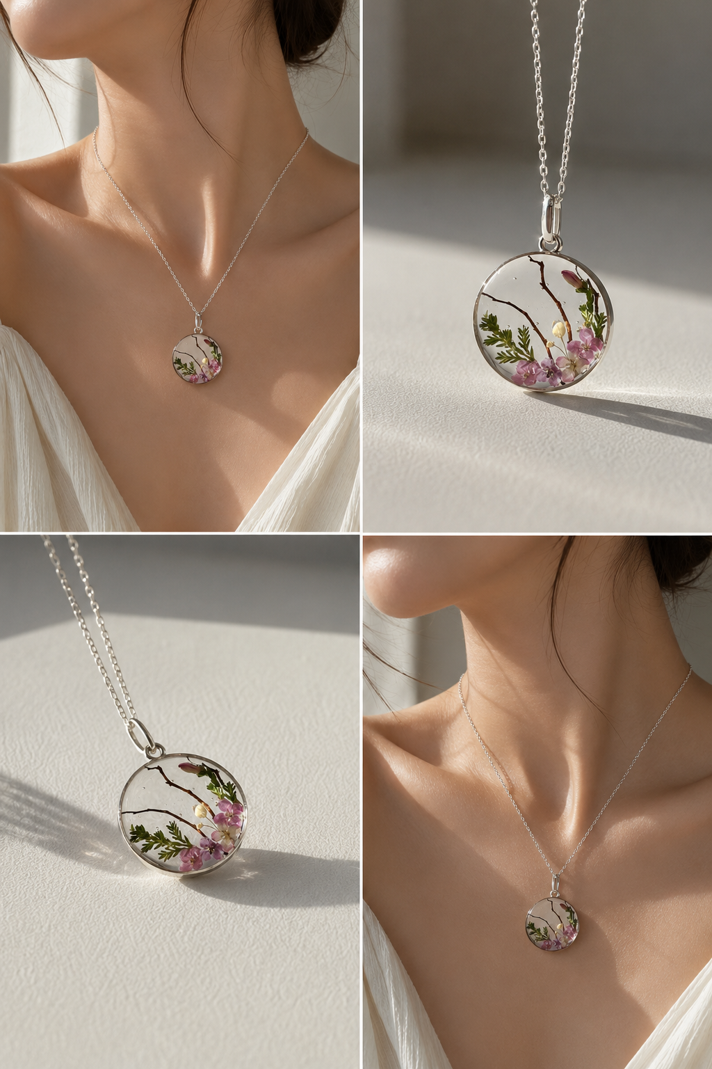 Botanical Resin Flower Necklace